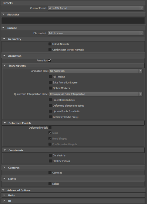 FBX Import Options