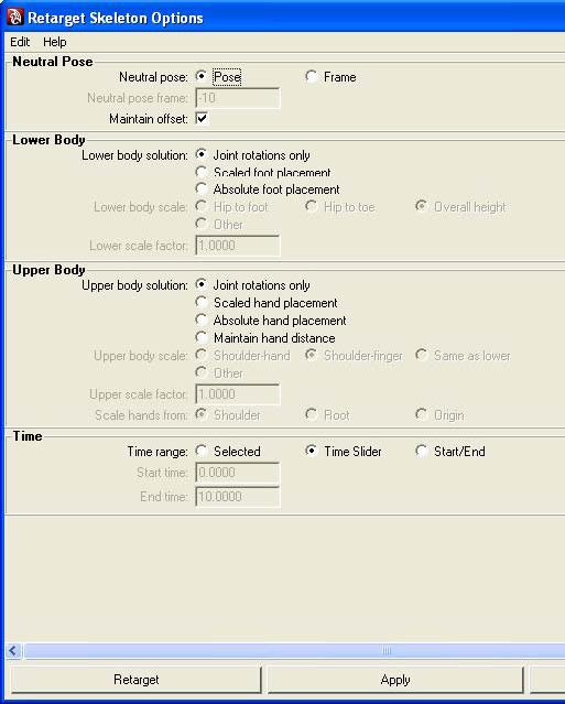 Retarget Options